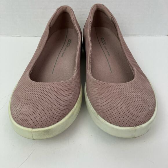 ECCO Women's 6 Barentz Ballet Slip on Loafers Dusty Pink Nubuck Comfortable - Picture 2 of 16